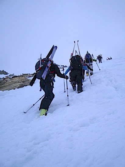 Day 8 4 Boot pack up Col du Mt Brule'